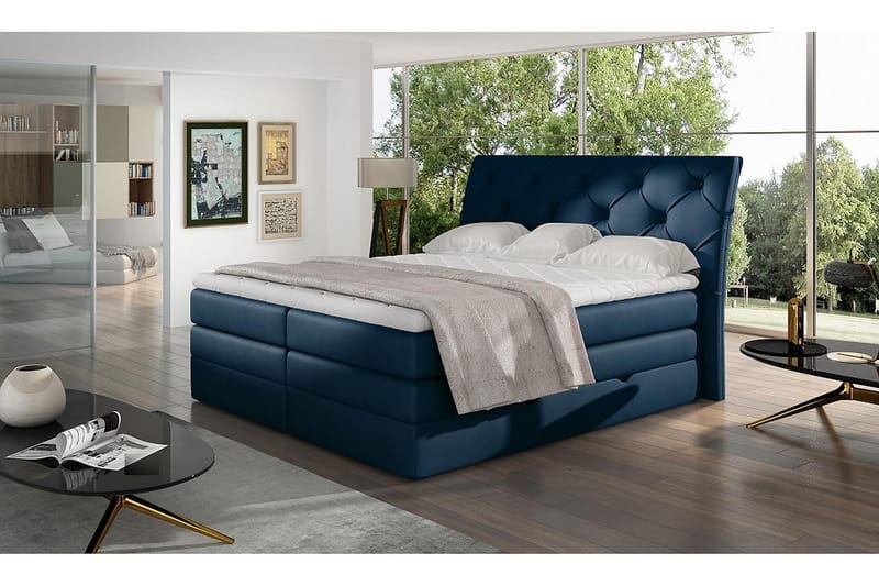 Sengepakke Aubenas 160x200 cm - Blå - Komplett sengepakke
