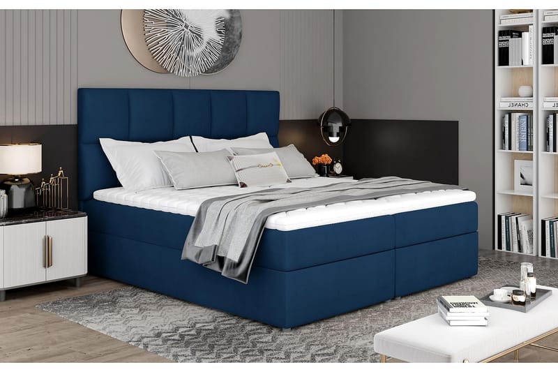 Sengepakke Loutraki 180x200 cm - Blå - Komplett sengepakke