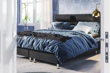 Sengepakke Meja 140x200 Svart - Svart - Møbler - Senger - Kontinentalsenger