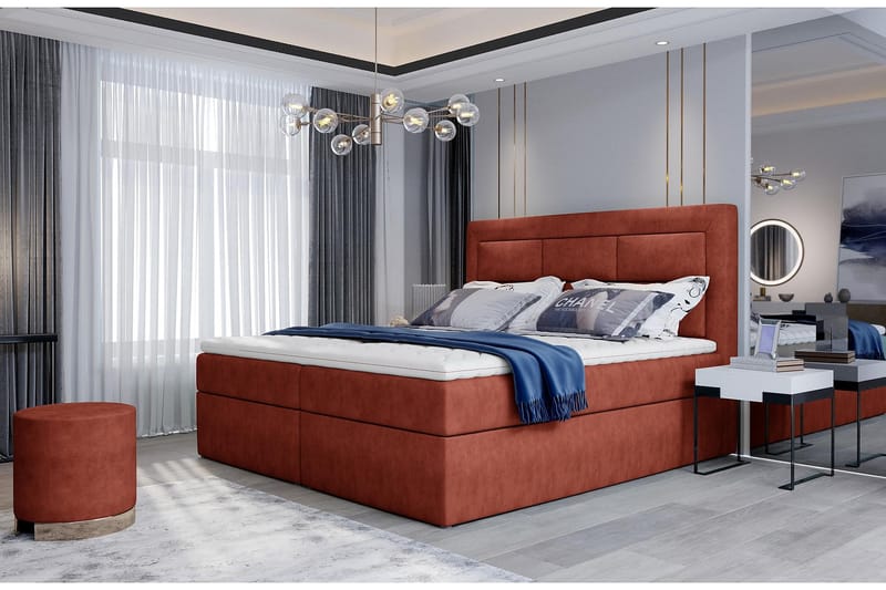 Sengepakke Montalon 160x200 cm - Rød - Komplett sengepakke