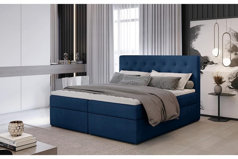 Sengepakke Nottawa 180x200 cm - Blå - Komplett sengepakke