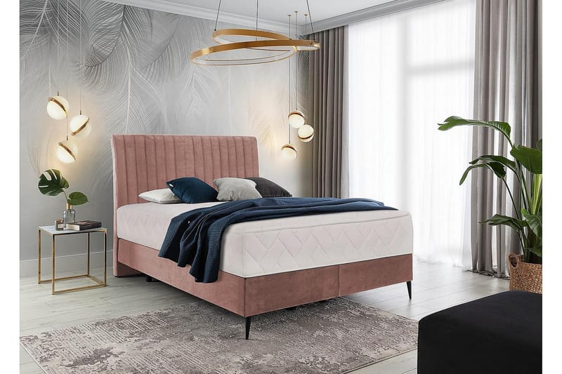 Sengepakke Rammeseng Kazusa 140x200 cm - Rosa - Rammeseng - Dobbeltsenger - Komplett sengepakke