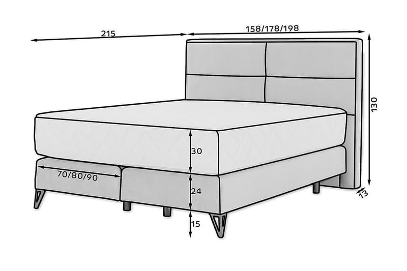 Sengepakke Rammeseng Kazuya 140x200 cm - Beige - Rammeseng - Dobbeltsenger - Komplett sengepakke