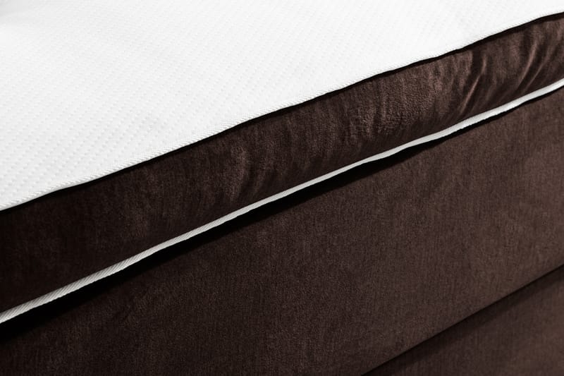 Sengepakke Rebeca 140x200 cm Dypheftet Sengegavl - Brun | Fløyel - Kontinentalsenger - Komplett sengepakke