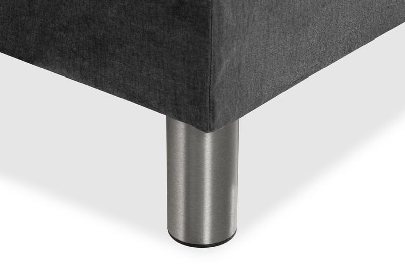 Sengepakke Rebeca 140x200 cm Gavel med Knapper - Mørkegrå | fløyel - Møbler - Senger - Kontinentalsenger