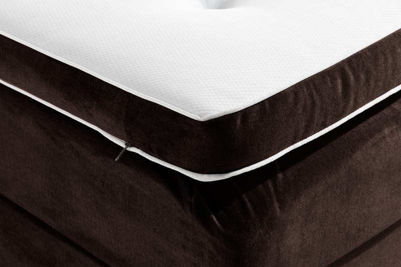 Sengepakke Rebeca 90x200 cm Knapp Gavel - Brun | Fløyel - Kontinentalsenger - Enkeltsenger - Komplett sengepakke