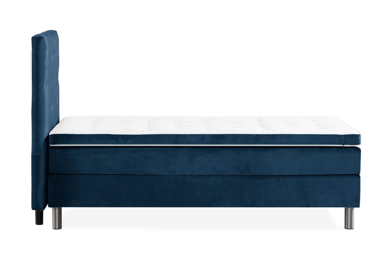 Sengepakke Rebeca 90x200 cm Knapp Gavel - Mørkeblå | Fløyel - Kontinentalsenger - Enkeltsenger - Komplett sengepakke