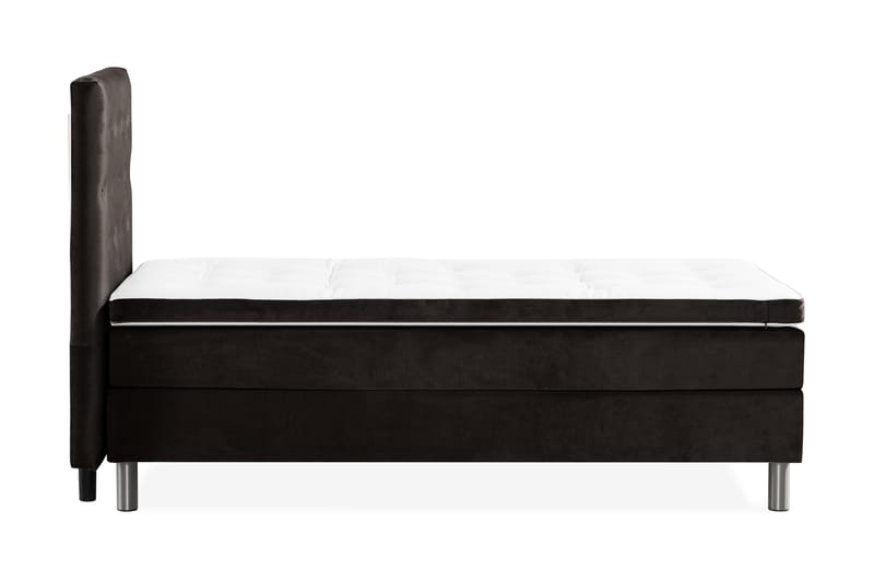 Sengepakke Rebeca 90x200 cm Knapp Gavel - Mørkegrå | fløyel - Møbler - Senger - Kontinentalsenger