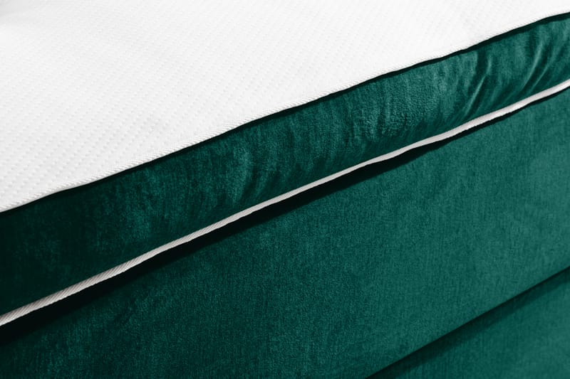Sengepakke Rebeca 90x200 cm Rutete Sengegavl - Mørkegrønn | Fløyel - Møbler - Senger - Kontinentalsenger