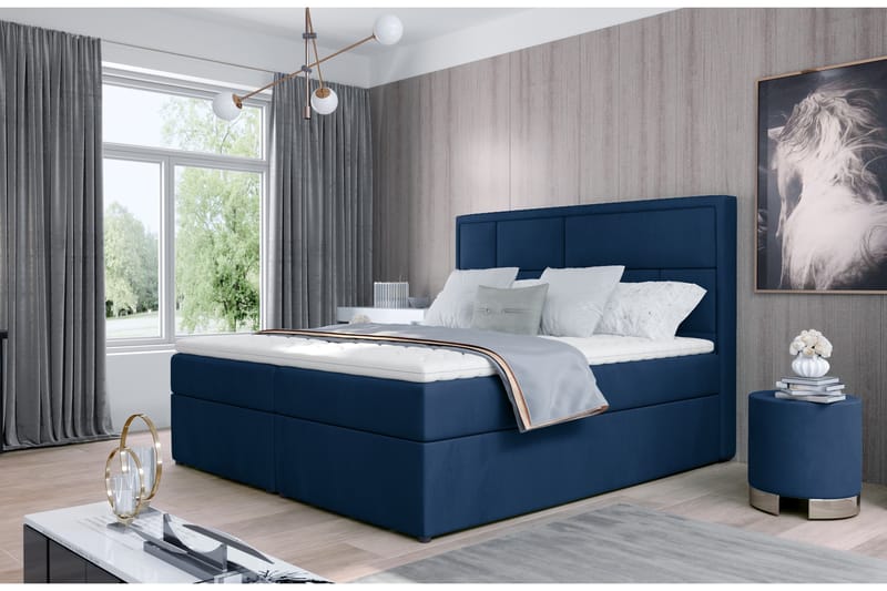 Sengepakke Varrains 140x200 cm - Blå - Komplett sengepakke