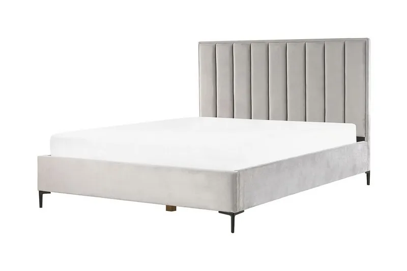 Sovrumsset Dobbeltseng 180x200 cm grå SEZANNE - Grå - Møbler - Senger - Senger med oppbevaring