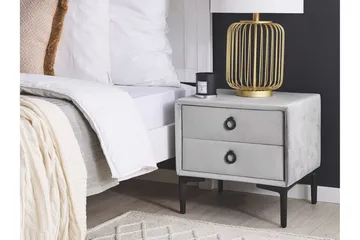 Sovrumsset Dobbeltseng 180x200 cm grå SEZANNE - Grå - Møbler - Senger - Senger med oppbevaring