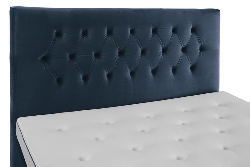 Komplett Sengepakke Torsö 180x200 - Mørkeblå Fløyel|Lave Gullben - Kontinentalsenger - Dobbeltsenger - Komplett sengepakke
