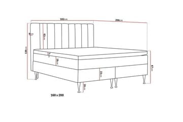Komplett Sengpakke Hilton High 160x200 cm - Grå - Møbler - Senger - Kontinentalsenger