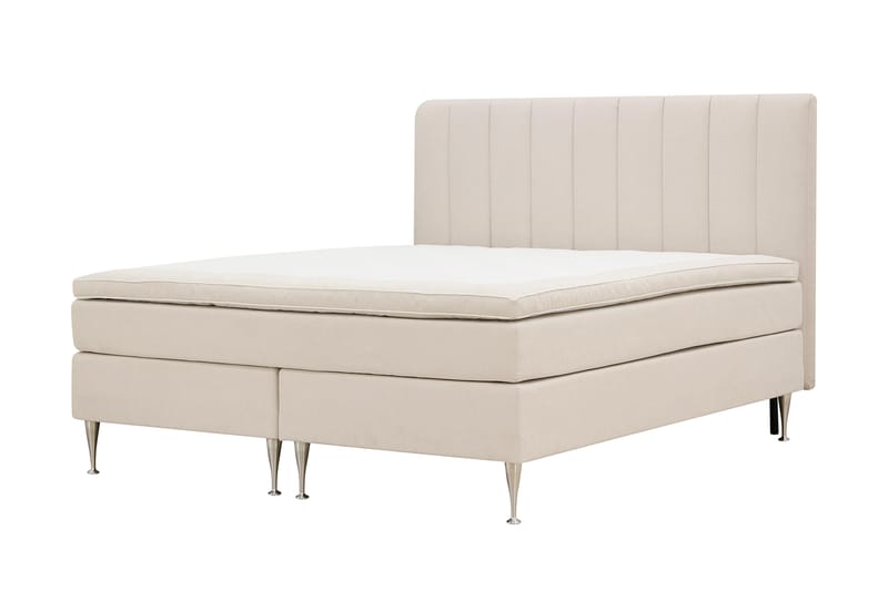 Komplett Sengpakke Hilton High 160x200 cm - Lys beige - Møbler - Senger - Kontinentalsenger