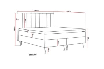 Komplett Sengpakke Hilton High 180x200 cm - Antrasitt - Møbler - Senger - Kontinentalsenger