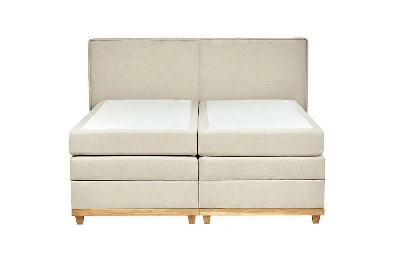 Kontinentalsäng Beliani Dynasty Beige-Ljust Trä, 160x200 cm Beige 180x200 - Møbler - Senger - Kontinentalsenger