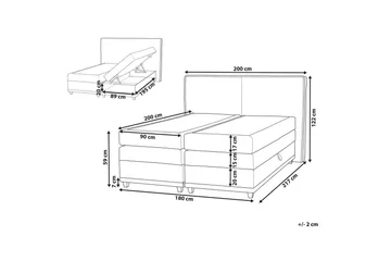 Kontinentalsäng Beliani Dynasty Beige-Ljust Trä, 160x200 cm Beige 180x200 - Møbler - Senger - Kontinentalsenger