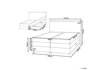 Kontinentalsäng Beliani Minister Beige-Silver, 160x200 cm Beige 160x200 - Møbler - Senger - Kontinentalsenger