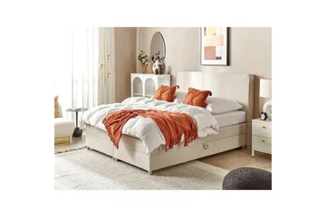 Kontinentalsäng Beliani Minister Beige-Silver, 160x200 cm Beige 160x200 - Møbler - Senger - Kontinentalsenger