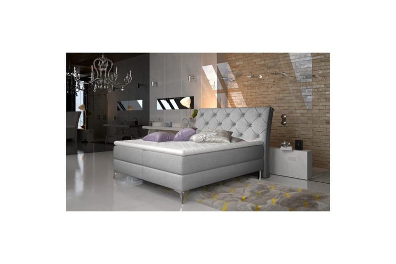 Kontinentalseng Eltap Adel - 140x200 cm, Sawana 21, Grå - Møbler - Senger - Kontinentalsenger