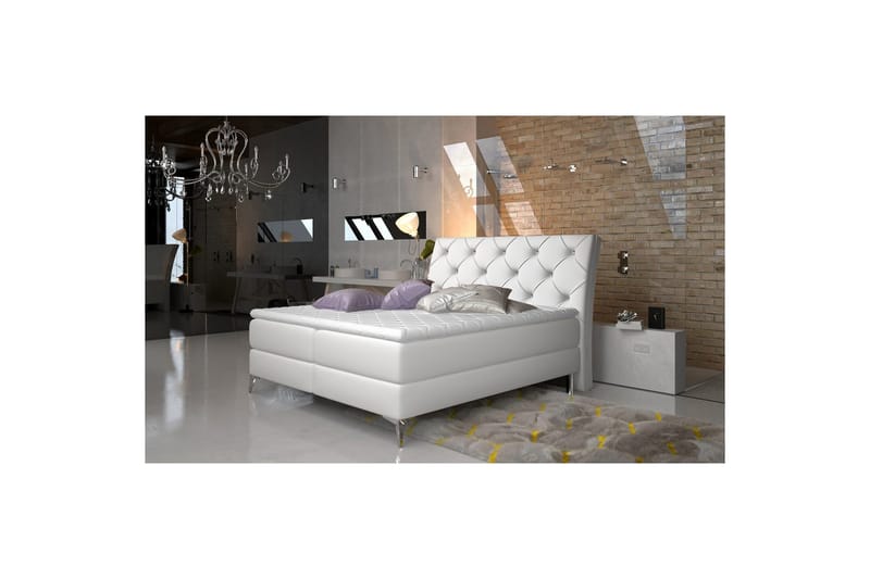 Kontinentalseng Eltap Adel - 140x200 cm, Soft 17, Hvit - Møbler - Senger - Kontinentalsenger