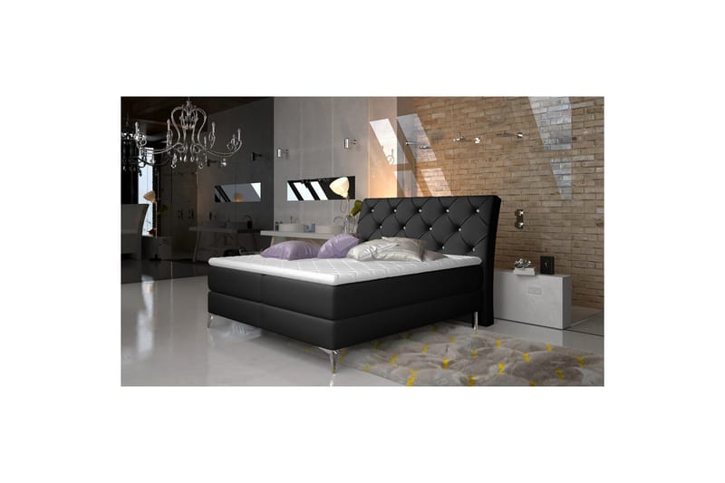 Kontinentalseng Eltap Adel - 160x200 cm, Soft 11, Svart - Møbler - Senger - Kontinentalsenger
