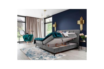 Kontinentalseng Eltap Aderito - 140x200 cm, Jasmine 90, Jasmine 90 Pasy 2, Grå - Møbler - Senger - Kontinentalsenger