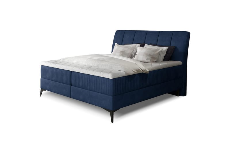 Kontinentalseng Eltap Aderito - 140x200 cm, Kronos 09, Kronos 09 Pasy 2, Mørkeblå - Møbler - Senger - Kontinentalsenger