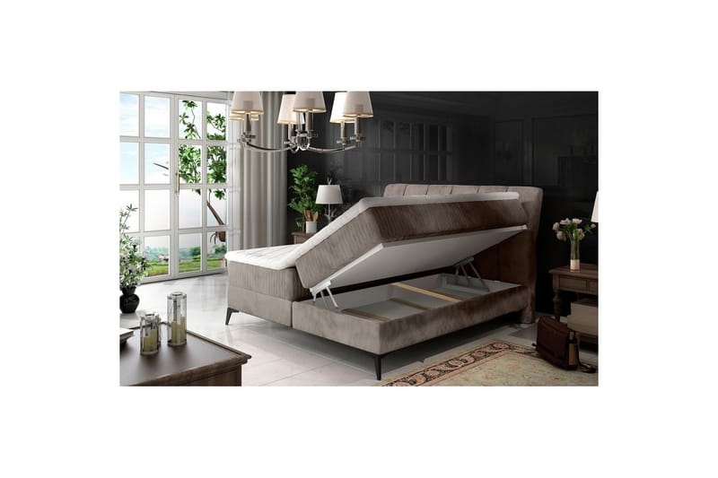 Kontinentalseng Eltap Aderito - 140x200 cm, Paros 02, Paros 02 Pasy 2, Beige - Møbler - Senger - Kontinentalsenger