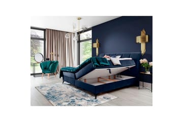 Kontinentalseng Eltap Aderito - 160x200 cm, Kronos 09, Kronos 09 Pasy 2, Mørkeblå - Møbler - Senger - Kontinentalsenger