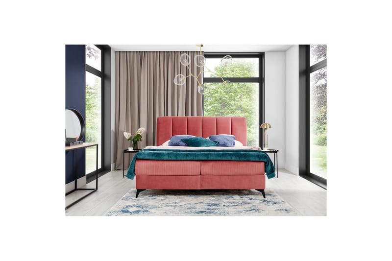 Kontinentalseng Eltap Aderito - 160x200 cm, Kronos 29, Kronos 29 Pasy 2, Rosa - Møbler - Senger - Kontinentalsenger
