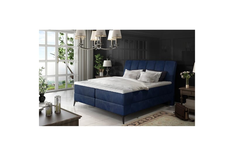 Kontinentalseng Eltap Aderito - 160x200 cm, Monolith 77, Blå - Møbler - Senger - Kontinentalsenger