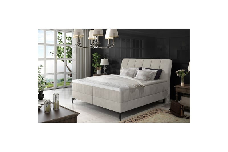 Kontinentalseng Eltap Aderito - 160x200 cm, Soro 83, Hvit - Møbler - Senger - Kontinentalsenger