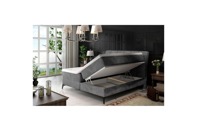 Kontinentalseng Eltap Aderito - 180x200 cm, Paros 05, Paros 05 Pasy 2, Lysegrå - Møbler - Senger - Kontinentalsenger