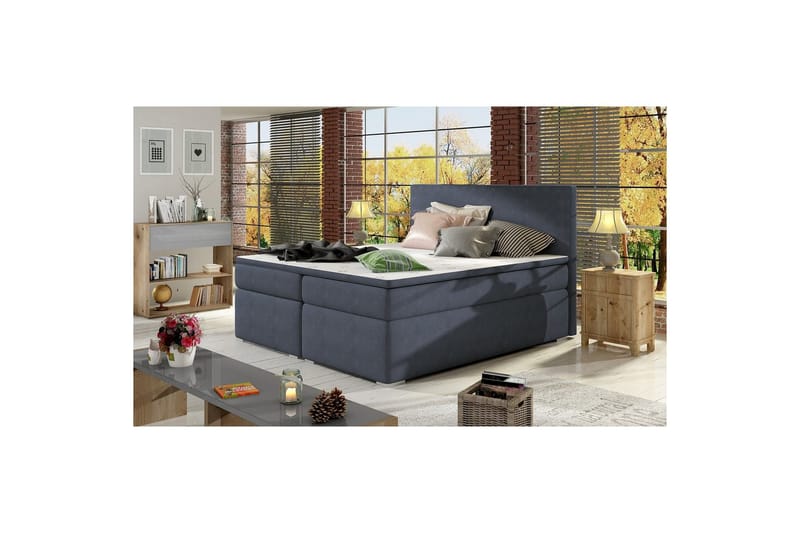 Kontinentalseng Eltap Divalo - Soro 76, Blå, 160x200 cm - Møbler - Senger - Kontinentalsenger