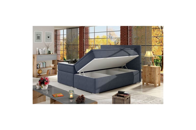 Kontinentalseng Eltap Divalo - Soro 76, Blå, 160x200 cm - Møbler - Senger - Kontinentalsenger