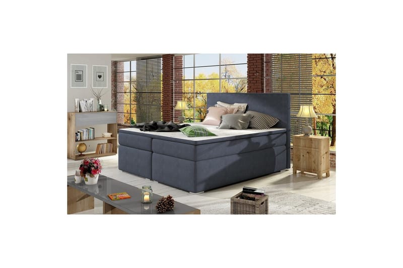 Kontinentalseng Eltap Divalo - Soro 76, Blå, 180x200 cm - Møbler - Senger - Kontinentalsenger