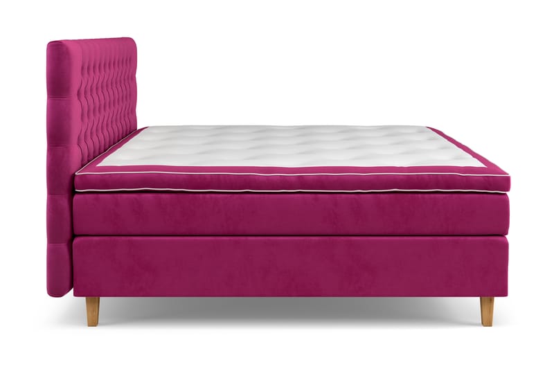 Kontinentalseng Estelle 210x210 cm - Rosa/Fløyel - Møbler - Senger - Kontinentalsenger