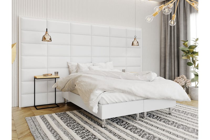 Kontinentalseng Forenza 160x200 cm+Panel 60 cm - Hvit - Komplett sengepakke