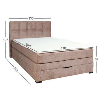 Kontinentalseng Holvik 120x200 cm - beige - Møbler - Senger - Kontinentalsenger