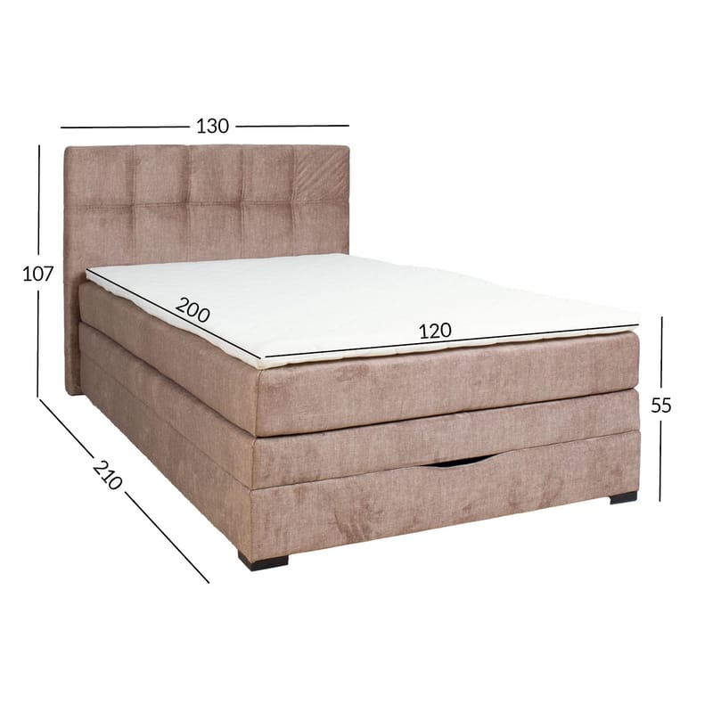 Kontinentalseng Holvik 120x200 cm - beige - Møbler - Senger - Kontinentalsenger