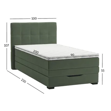 Kontinentalseng Holvik 90x200 cm - grønn - Møbler - Senger - Kontinentalsenger