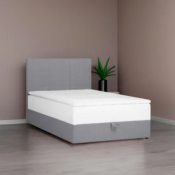 Kontinentalseng Kalen med madrass 120x200 cm - grå - Møbler - Senger - Kontinentalsenger