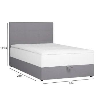 Kontinentalseng Kalen med madrass 120x200 cm - grå - Møbler - Senger - Kontinentalsenger