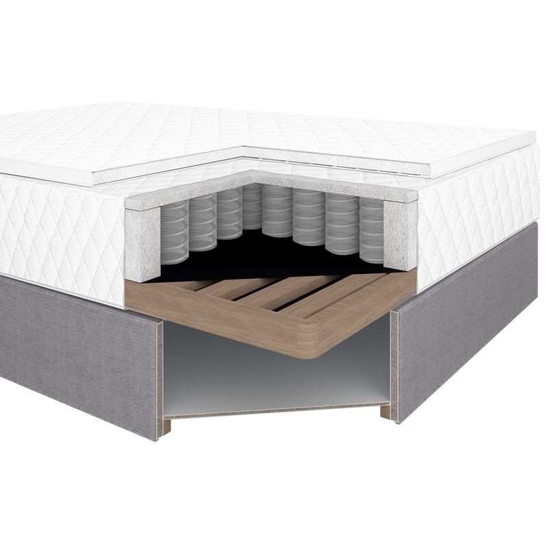 Kontinentalseng Kalen med madrass 120x200 cm - grå - Møbler - Senger - Kontinentalsenger