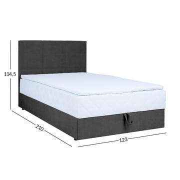 Kontinentalseng Kalen med madrass 120x200 cm - Mørkegrå - Møbler - Senger - Kontinentalsenger