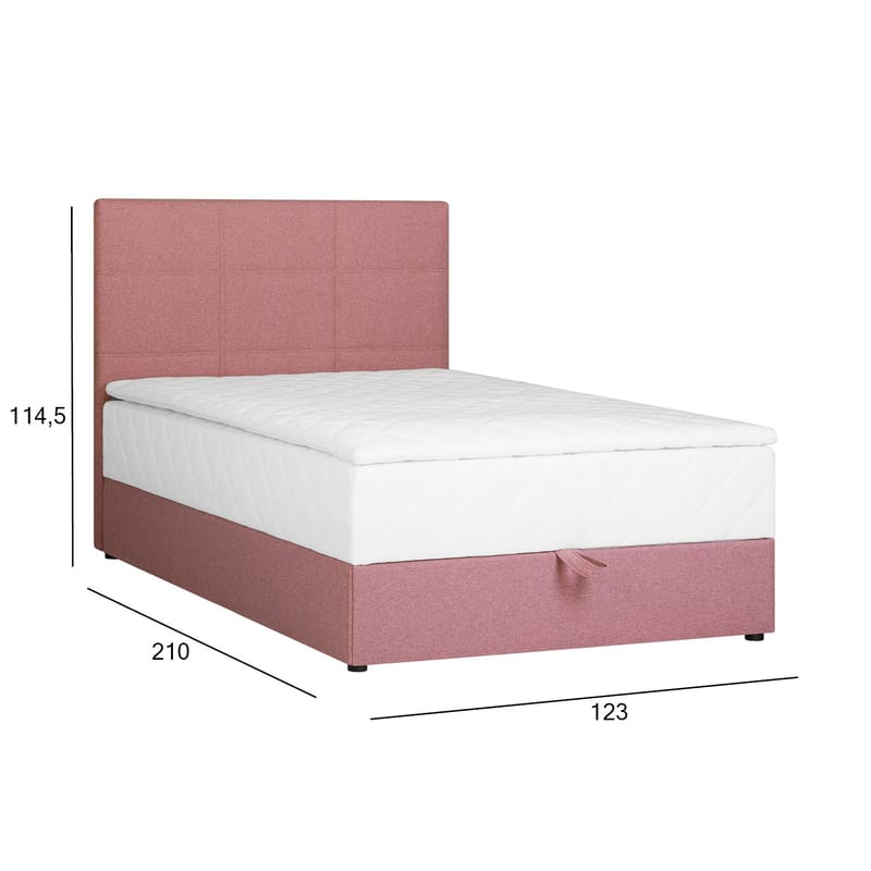 Kontinentalseng Kalen med madrass 120x200 cm - rosa - Møbler - Senger - Kontinentalsenger