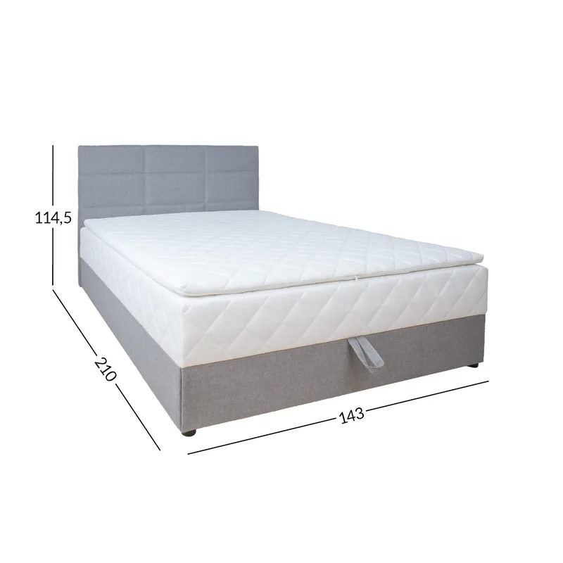 Kontinentalseng Kalen med madrass 140x200 cm - grå - Møbler - Senger - Kontinentalsenger