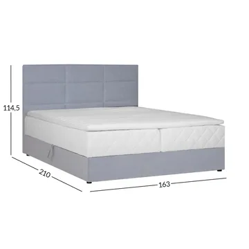 Kontinentalseng Kalen med madrass 160x200 cm - grå - Møbler - Senger - Kontinentalsenger